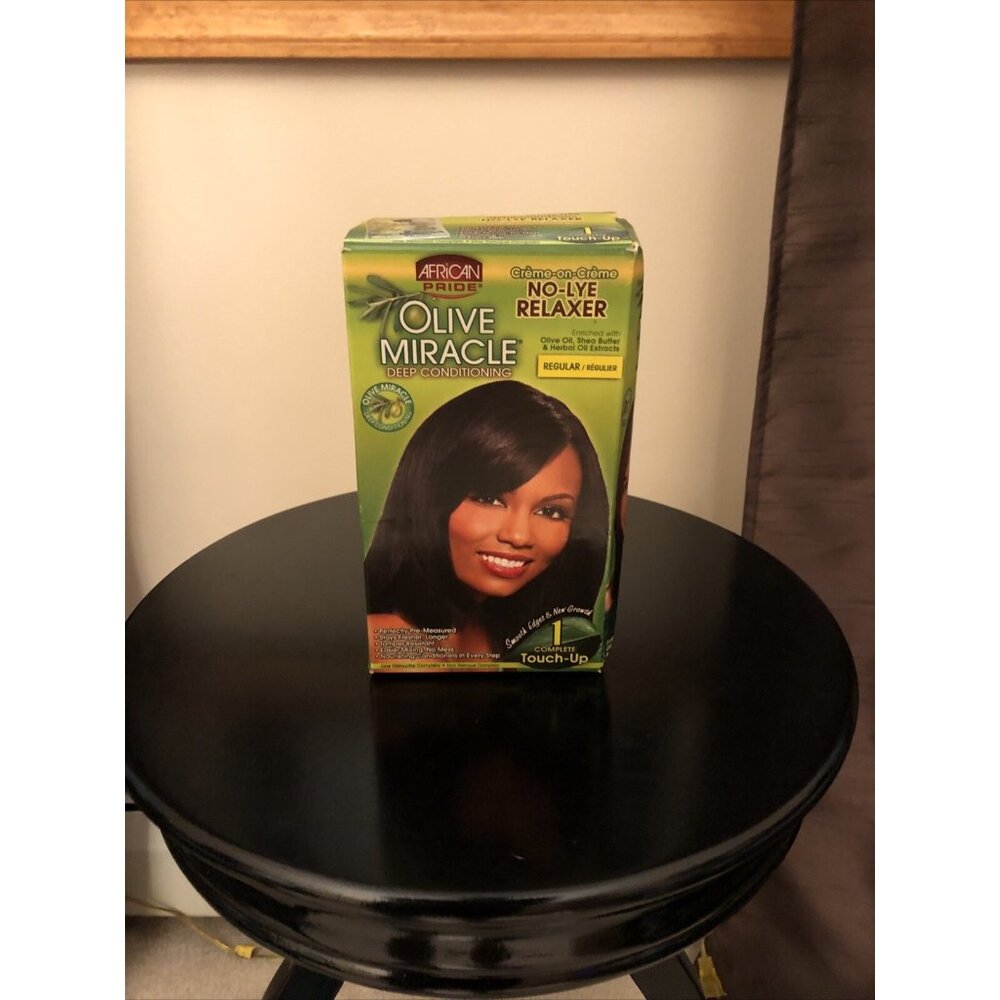 African Pride Deep Conditioning Olive Miracle No-lye Relaxer Kit, Regular
